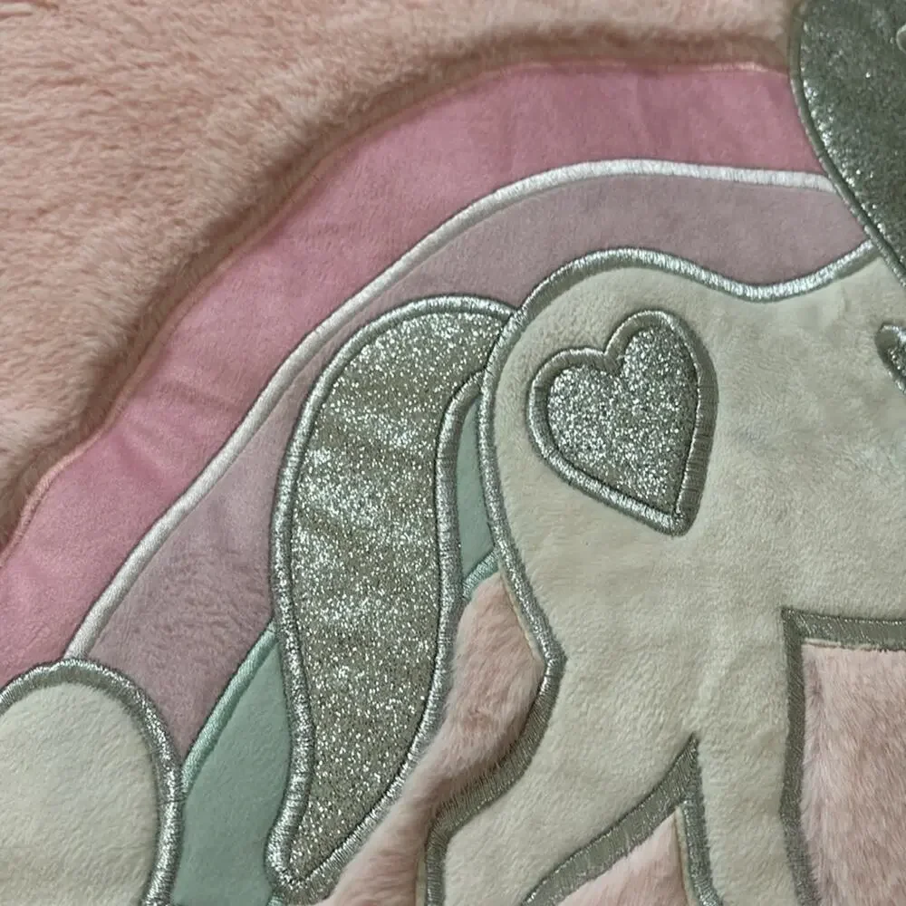 Cloud Castle euro sham inner pillow pale pink furry unicorn silver clouds nwt